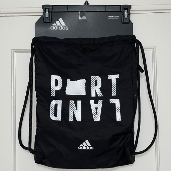 adidas Bags Nwt Adidas Drawstring Backpack Black With White